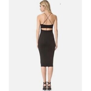 T by Alexander Wang Strappy Tank Dress in Black‎ Mid Length Bodycon SZ S Cut Out